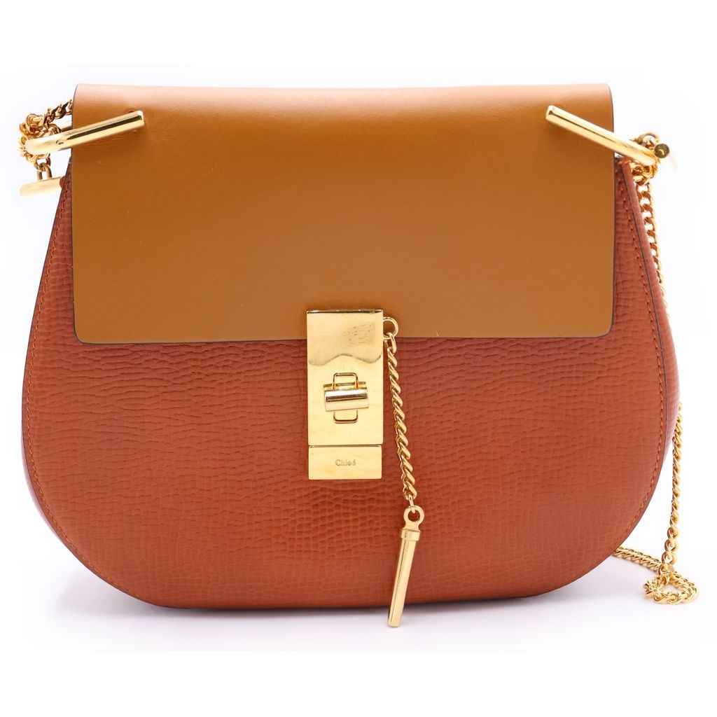 Chloe (クロエ) DREW CROSS BODY GD金具 レザー ショルダーバッグ ブラウン