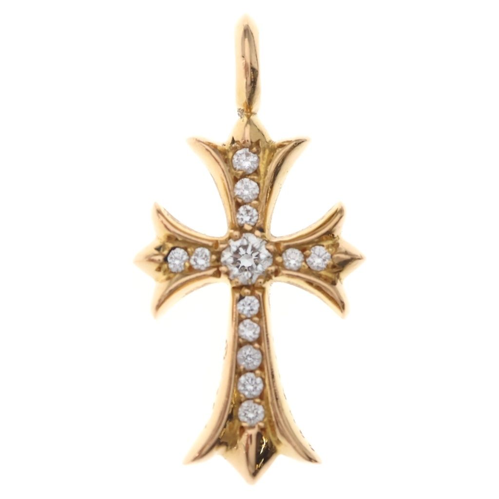 CHROME HEARTS (クロムハーツ) 22K TNY CRSF P/DIA タイニーファットクロス PAVEダイヤ ペンダントトップ ゴールドBCA033