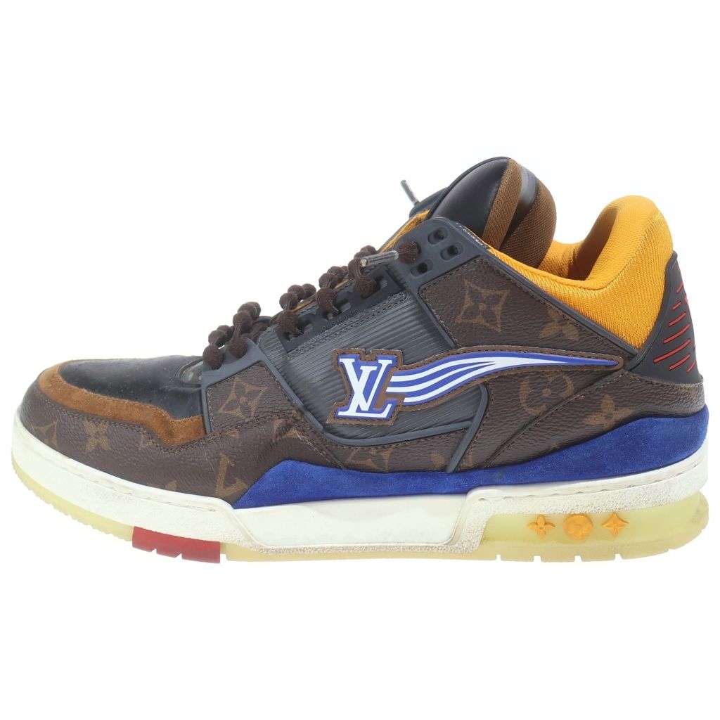 LOUIS VUITTON (ルイヴィトン) LVトレイナーライン モノグラム PVCレザー ハイカットスニーカー ブラウン GO0260