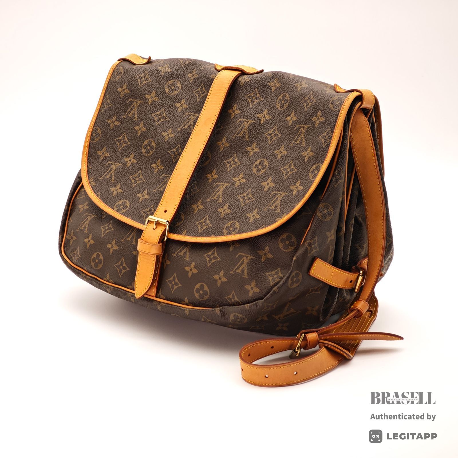 LOUIS VUITTON ソミュール 35 M42254 バッグ ショルダーバッグ 大容量 大きめ ブラウン レディース