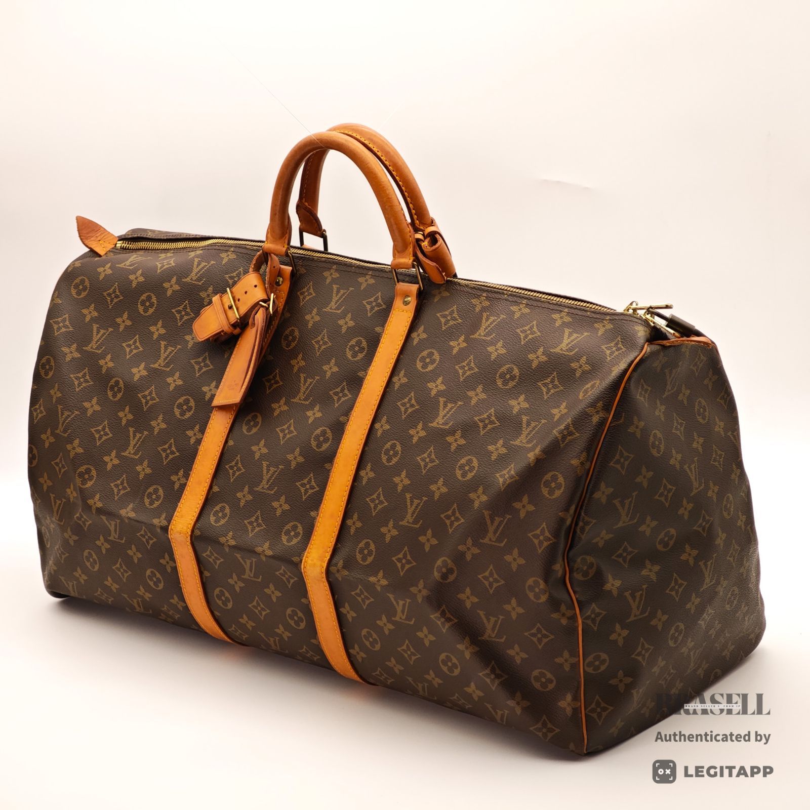 LOUIS VUITTON キーポル60 M41422 バッグ ボストンバッグ 大容量 旅行 ハンドバッグ ブラウン レディース メンズ パドロック ネームタグ