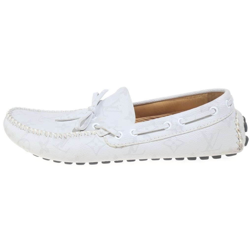 LOUIS VUITTON (ルイヴィトン) ARIZONA 1A441R アリゾナ モカシン モノグラム レザー ローファー ホワイト