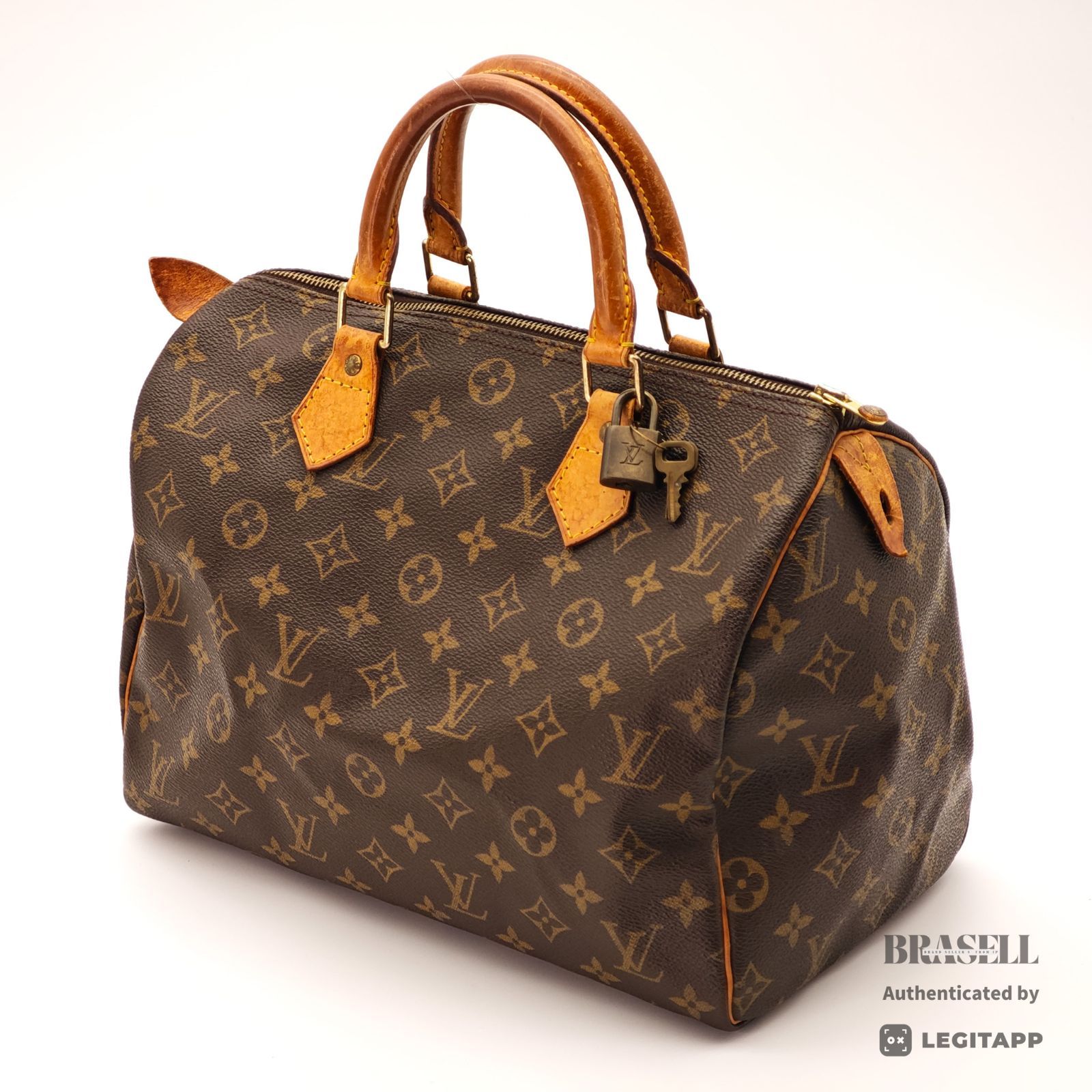LOUIS VUITTON スピーディ30 M41526 バッグ ハンドバッグ ミニボストンバッグ 横長 ブラウン レディース パドロック 鍵
