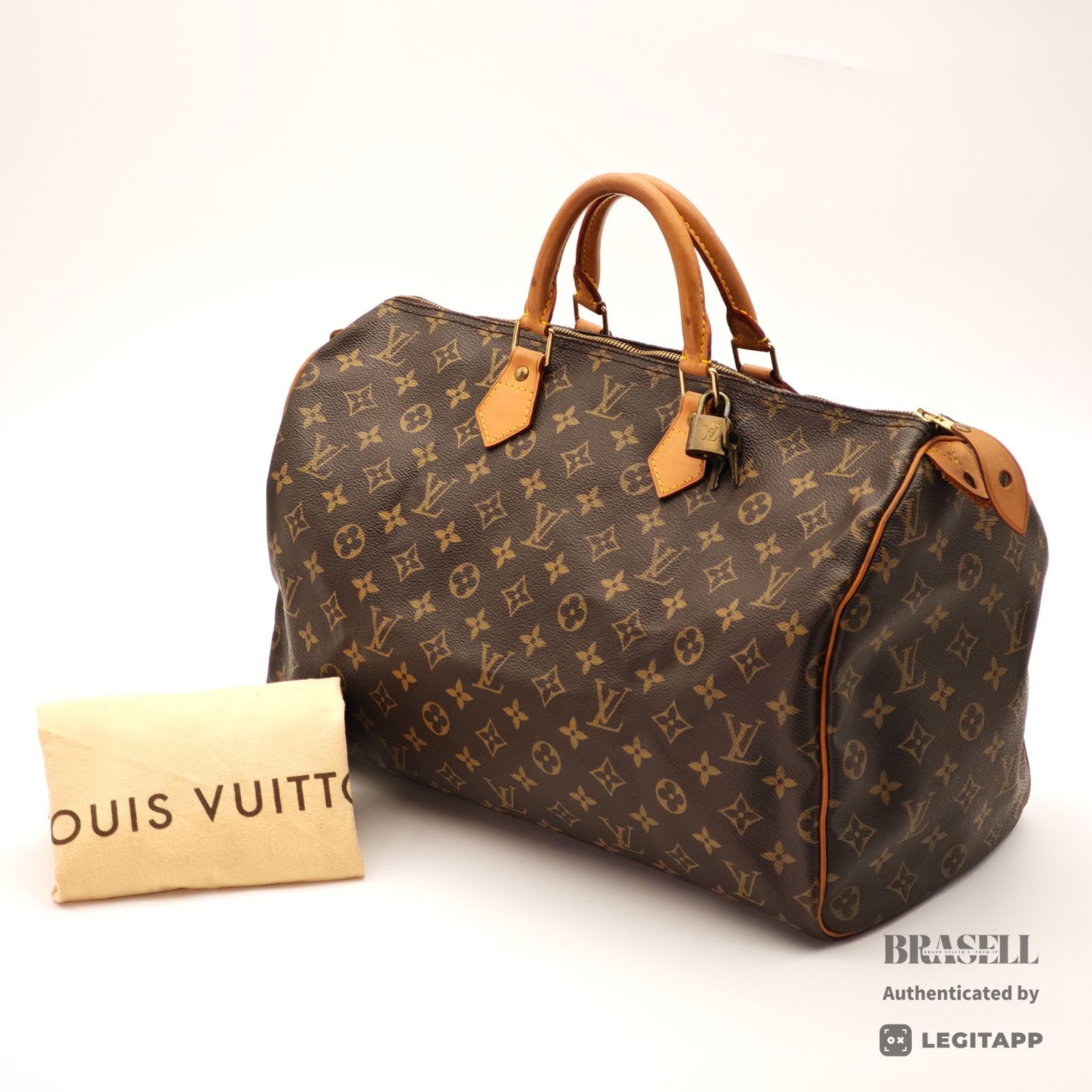 LOUIS VUITTON スピーディ40 M41522 バッグ ハンドバッグ ミニボストンバッグ 横長 大きめ ブラウン レディース 保存袋 パドロック 鍵
