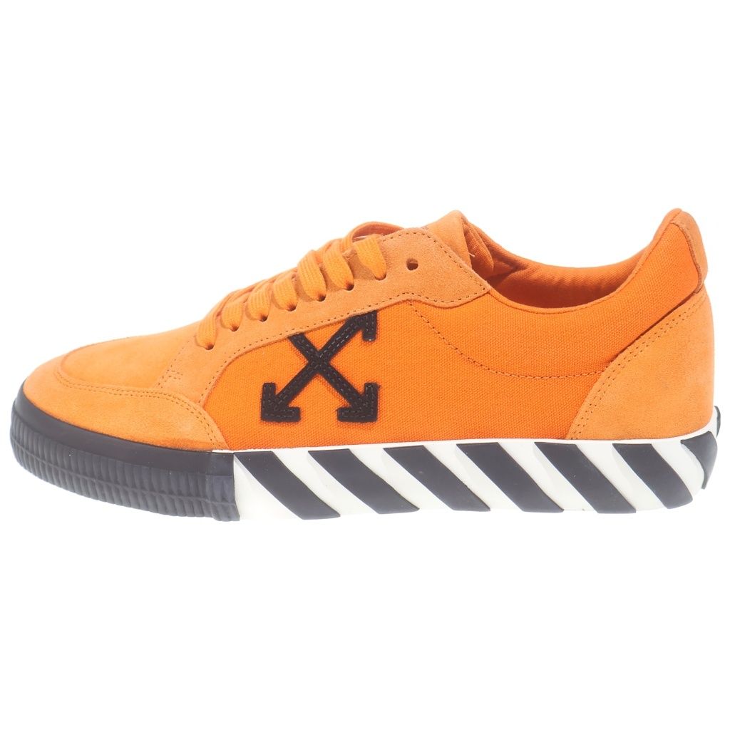 OFF-WHITE (オフホワイト) Vulcanized Low スエード レザーローカットスニーカー オレンジ OMIA085E19C210471910