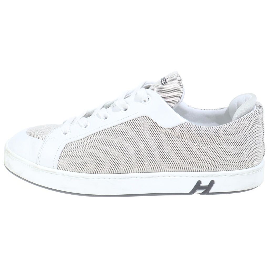 HERMES (エルメス) ローカットスニーカー キッド Hシグネチャー ベージュ×ホワイト #39