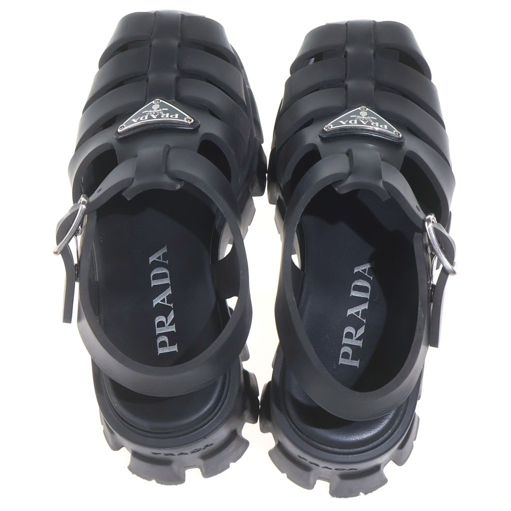 PRADA (プラダ) モノリス ラバー サンダル トライアングルロゴプレート