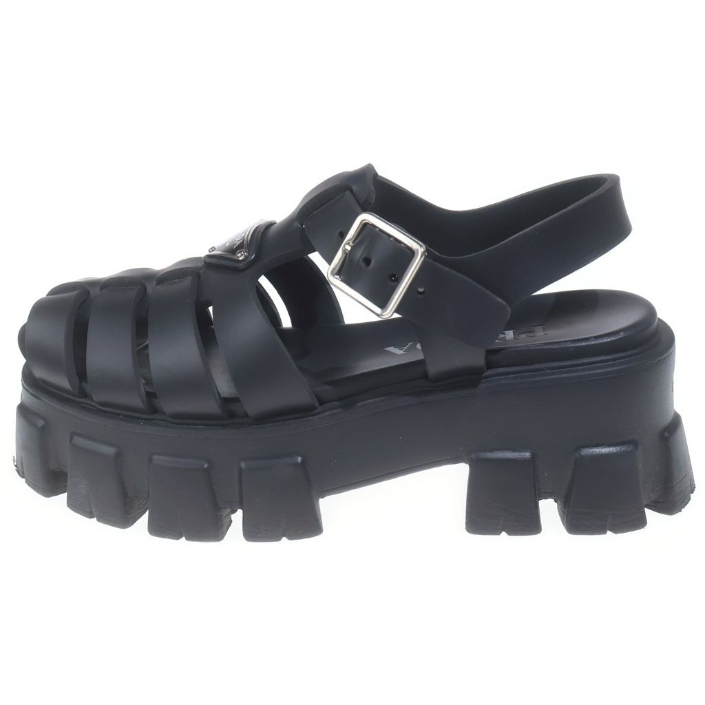 PRADA (プラダ) モノリス ラバー サンダル トライアングルロゴプレート