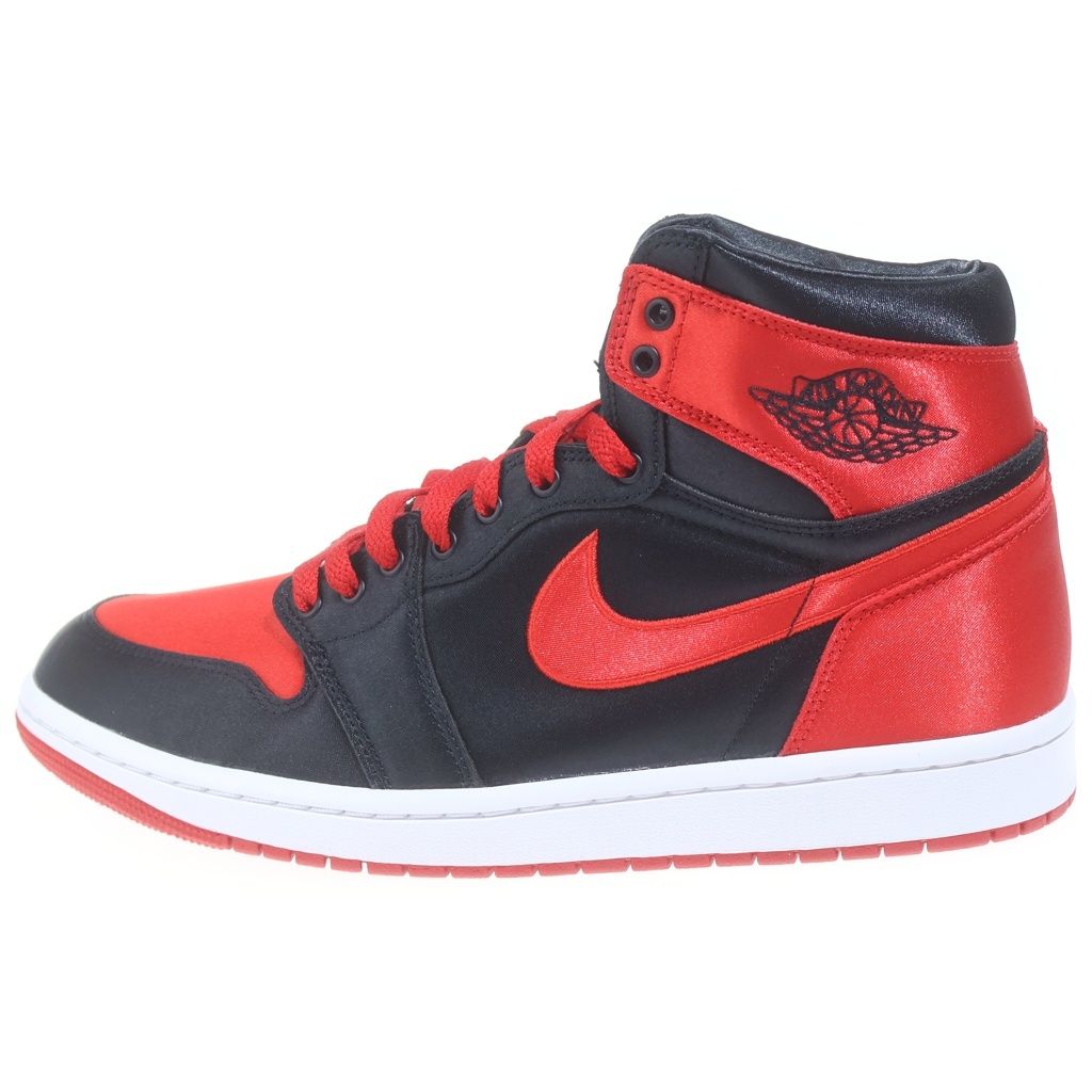 NIKE (ナイキ) WMNS AIR JORDAN 1 RETRO HIGH OG FD4810-061 ウィメンズ エア ジョーダン 1 レトロ サテンブレッド ハイカットスニーカー ブラック/レッド US11.5/28.5cm