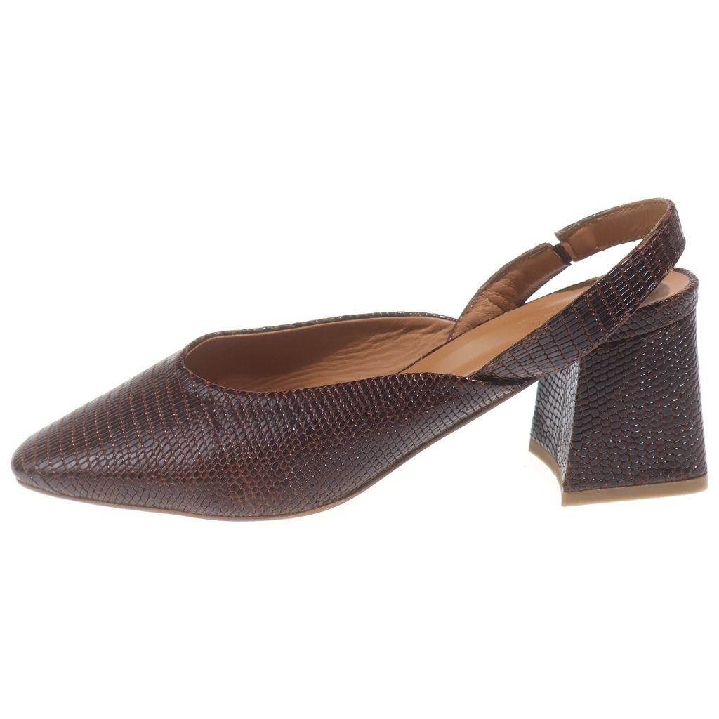 NO BRAND (ノーブランド) by FAR Lisa Brown Embossed Lether pumps バイファー リサブラウン エンボスレザーパンプス ブラウン 24,813円