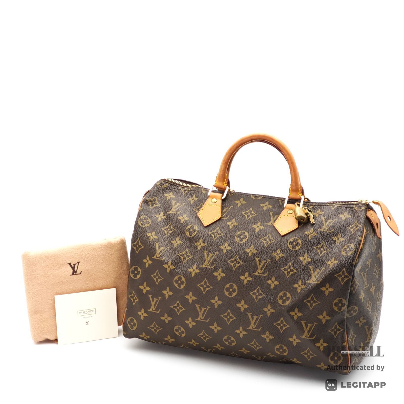 LOUIS VUITTON スピーディ35 M41524 バッグ ハンドバッグ ミニボストンバッグ 横長 大きめ ブラウン レディース 保存袋 パドロック 鍵
