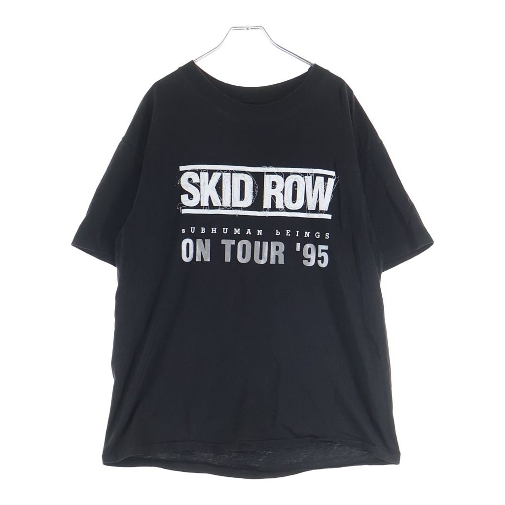 VINTAGE (ヴィンテージ) 90S SKID ROW 1995 ON TOUR ヴィンテージ スキッドロウ フロントプリント クルーネック 半袖Tシャツ カットソー ブラック