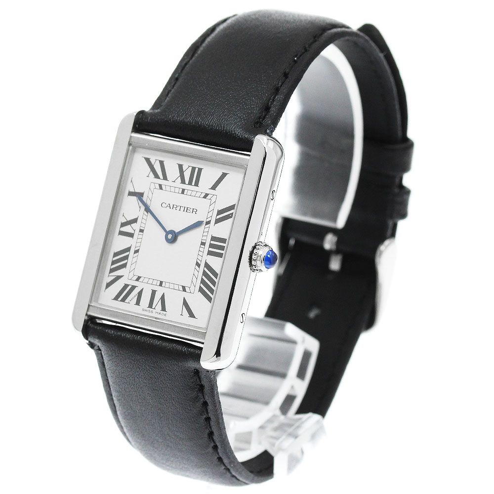 美品 本物 タンクソロLM Cartier カルティエ 保証書 W5200003 カルティエ CARTIER W5200003 タンクソロLM クォーツ メンズ 保証書