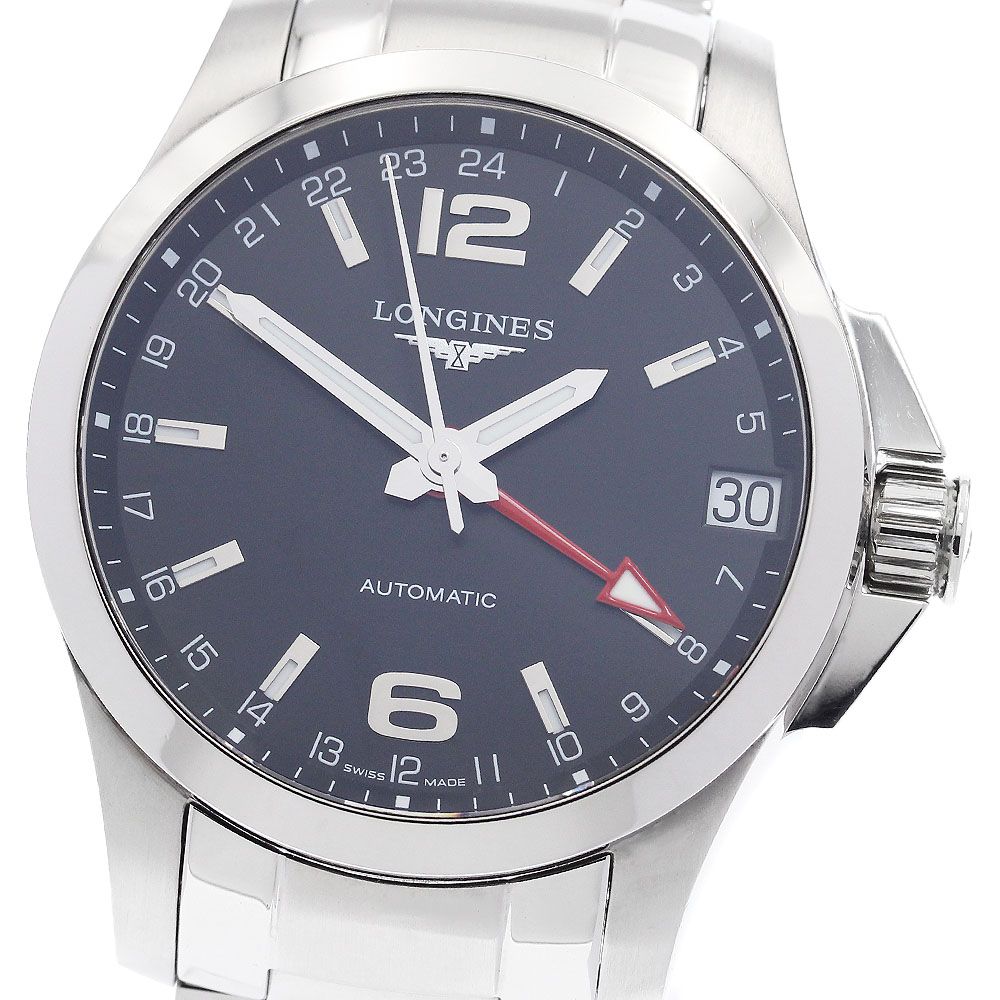 ロンジン LONGINES L3.687.4 コンクエスト GMT デイト 自動巻き メンズ 良品 _957203