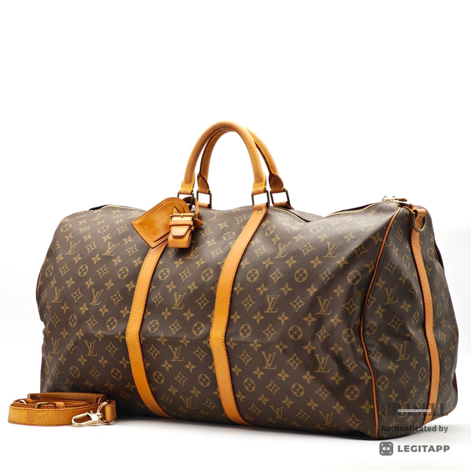 LOUIS VUITTON キーポルバンドリエール60 M41412 バッグ ボストンバッグ 大容量 旅行 ハンドバッグ ブラウン レディース メンズ ショルダーストラップ 鍵 パドロック