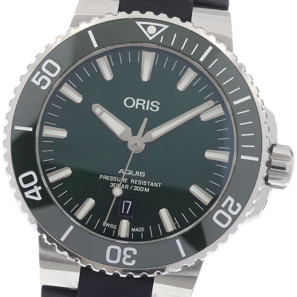 オリス ORIS 01 733 7730 4157 アクイス デイト 自動巻き メンズ 良品 箱・保証書付き_965223