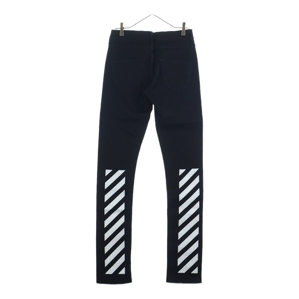 OFF-WHITE (オフホワイト) ホワイトスリムフィット デニムパンツ ブラック