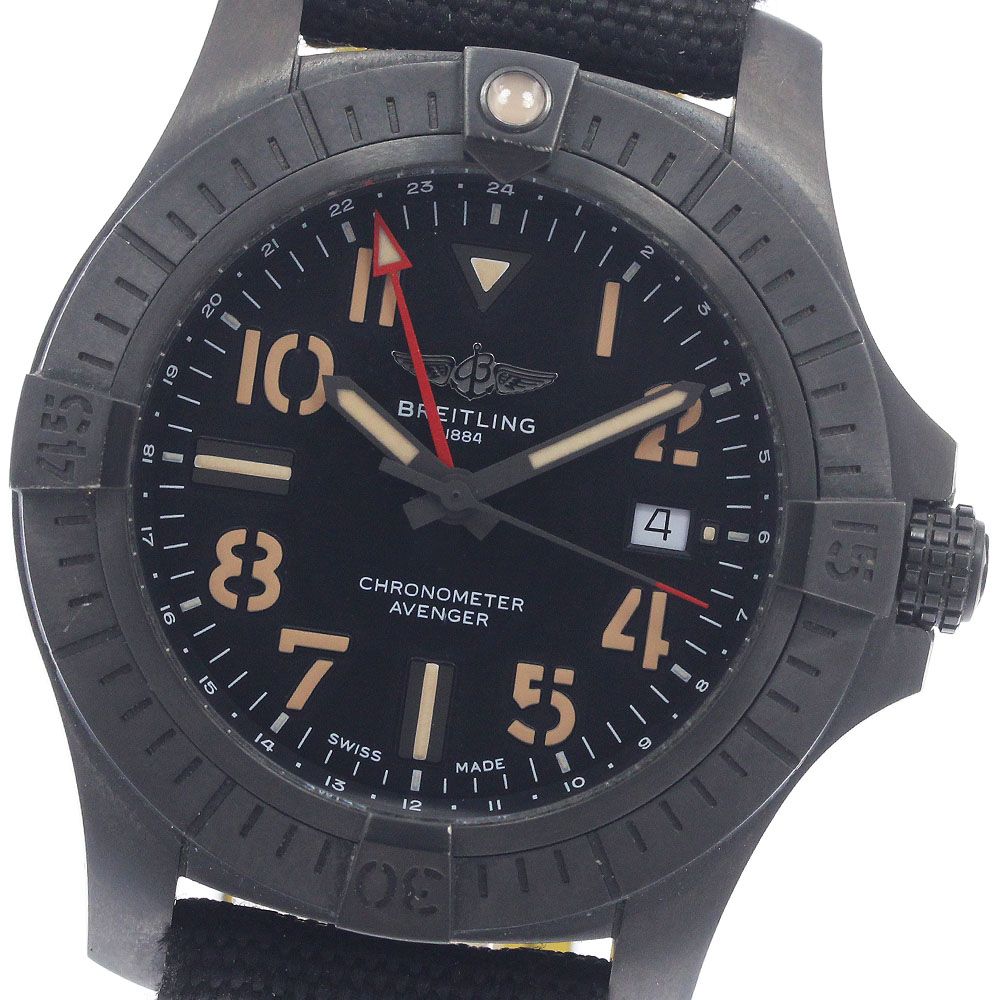 ブライトリング BREITLING V32395 アベンジャー GMT 45 ナイトミッション 自動巻き メンズ 保証書付き_965552