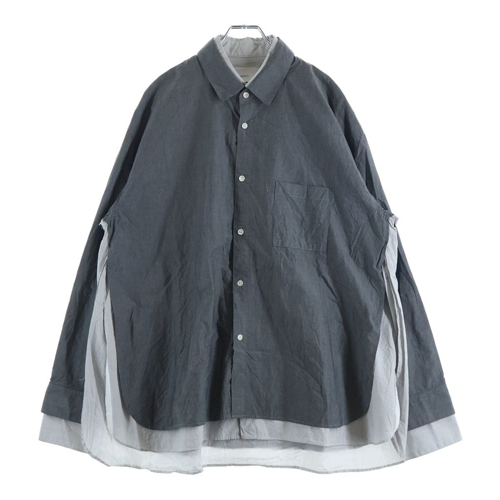 Stein (シュタイン) 21SS OVERSIZED 4LAYERED SHIRT オーバーサイズ 4レイヤード 長袖シャツ グレー ST.236