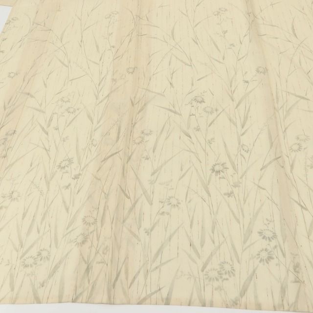 百華❀Y5117◇新品 仕付け糸付 夏着物 紗 菊 笹 正絹 手縫い仕立て 紗