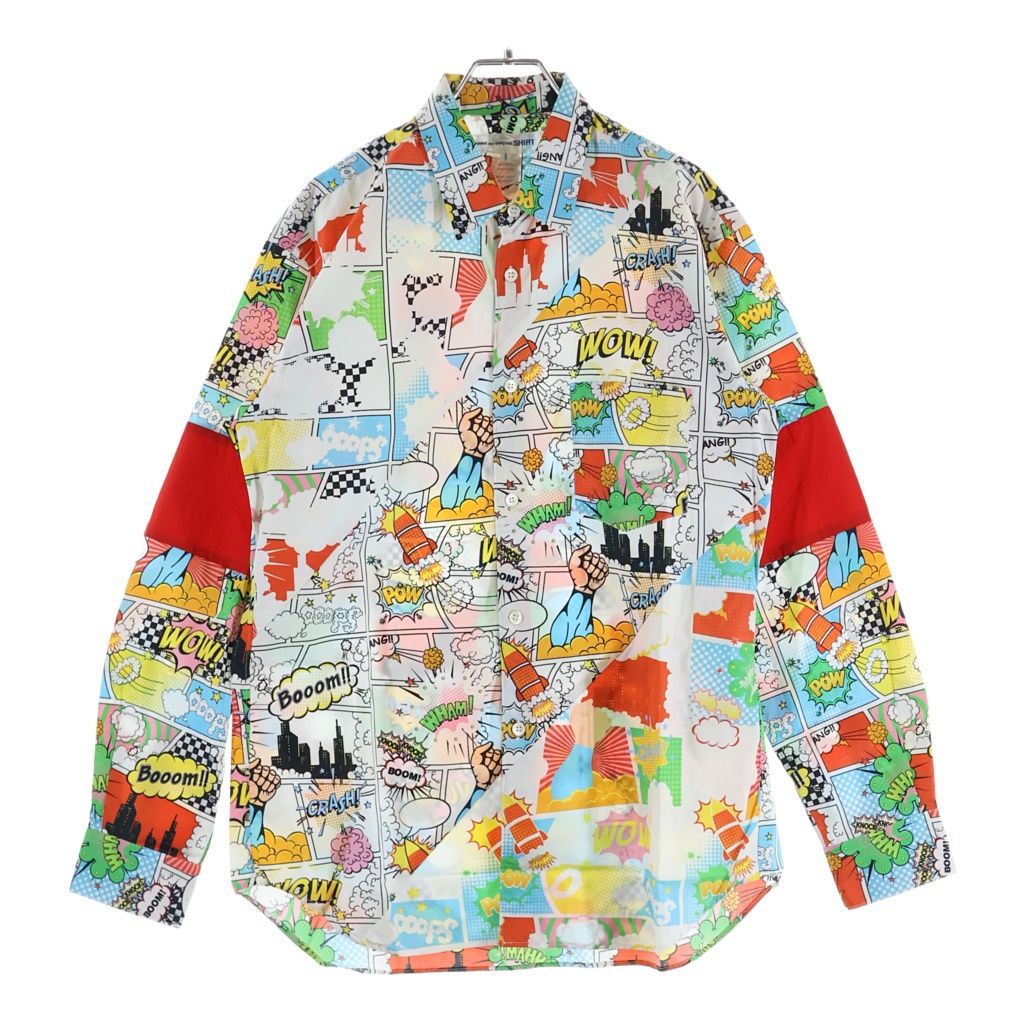 COMME des GARCONS SHIRT (コムデギャルソンシャツ) 19AW アメコミ 総柄 ロングスリーブ コットンシャツ マルチカラー W27020
