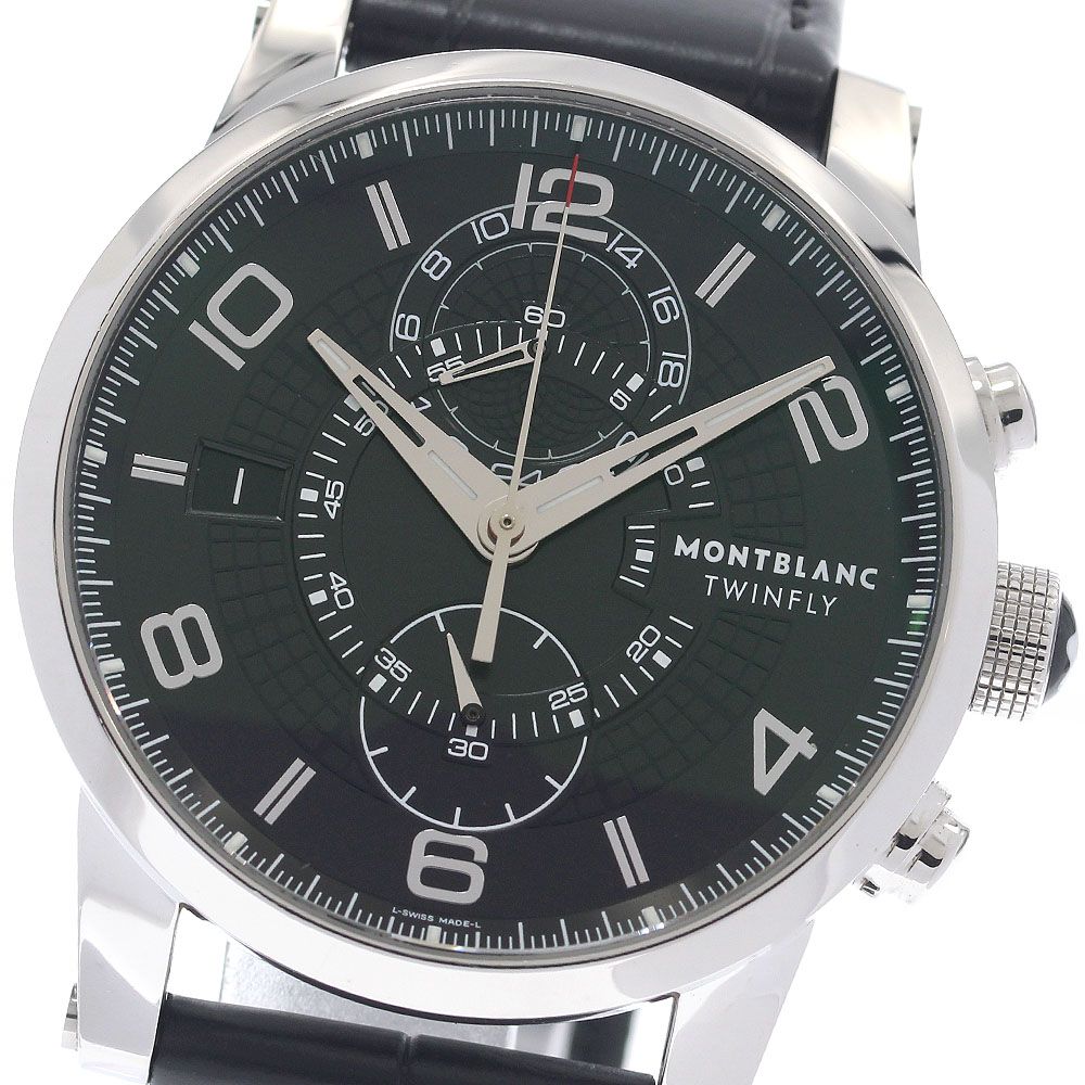 モンブラン MONTBLANC 7175 タイムウォーカー ツインフライ デイト クロノグラフ 自動巻き メンズ 良品 _961478