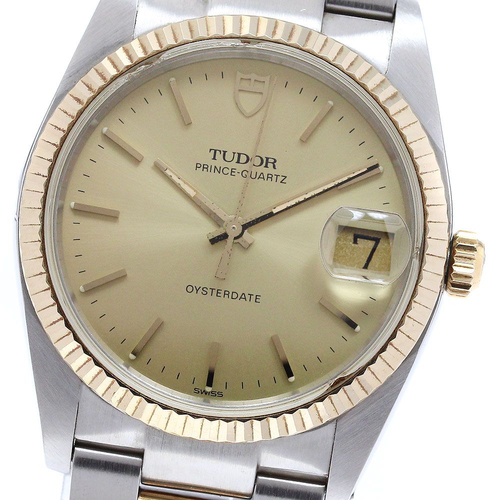 チュードル TUDOR 84133 プリンス オイスターデイト ダイヤモンド YGベゼル クォーツ メンズ _954815