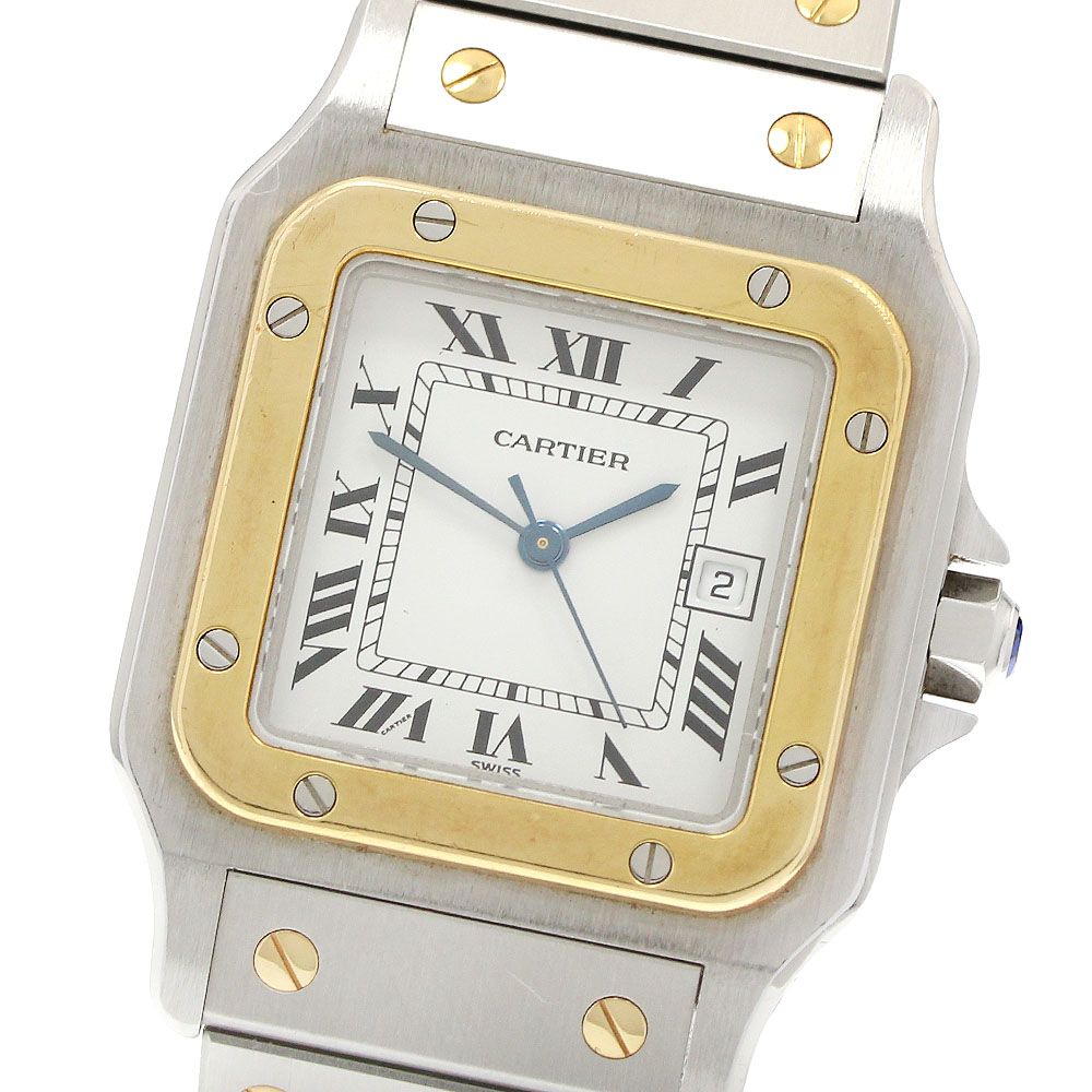 カルティエ CARTIER 81036283 サントスガルベ LM YGベゼル デイト 自動巻き メンズ _962310