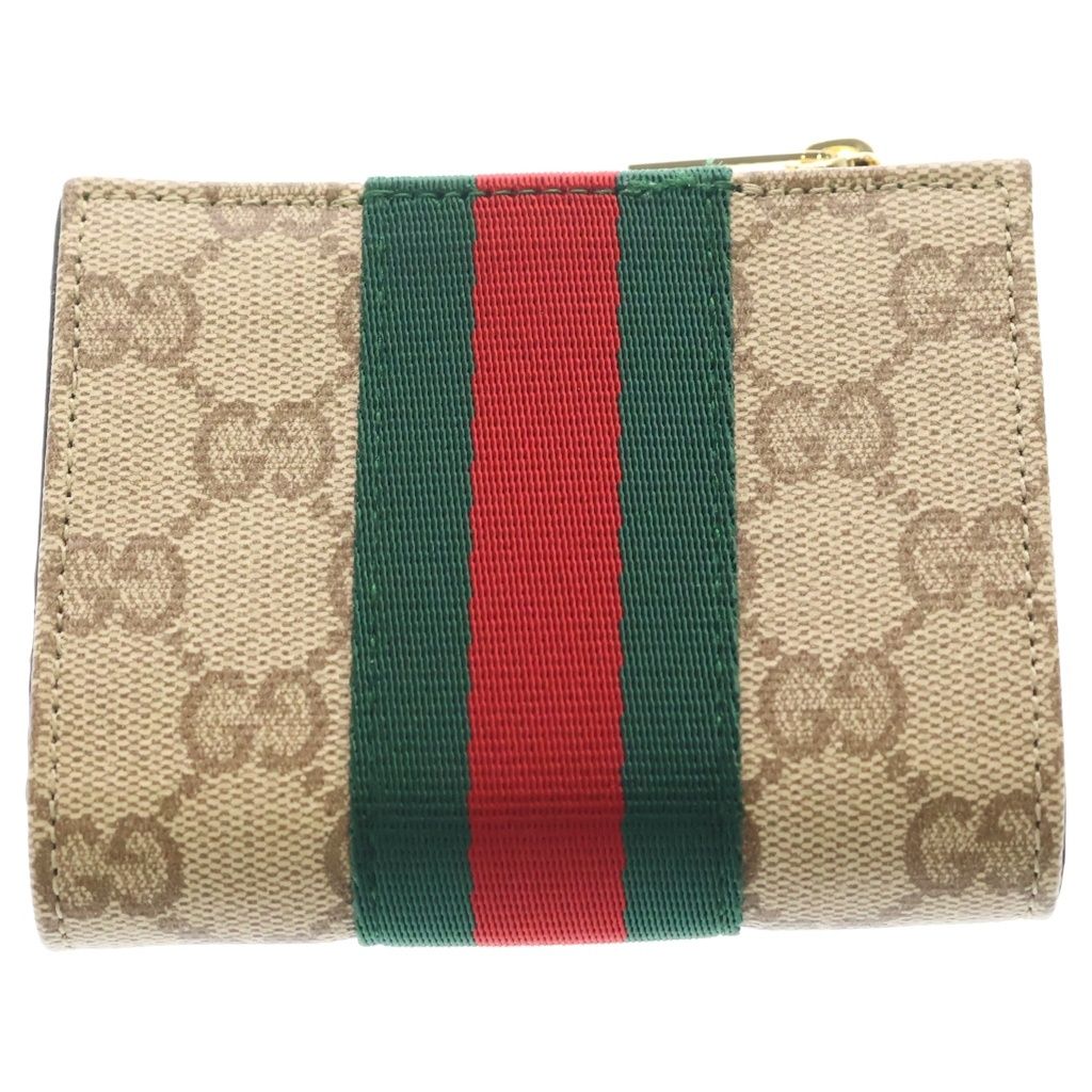 GUCCI　二つ折り財布 GUCCI (グッチ) GGコーティングキャンバス シェリーライン 二つ折り