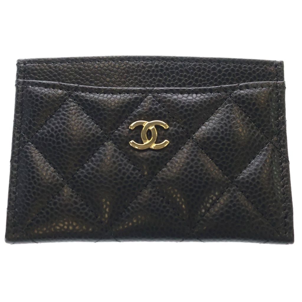 CHANEL (シャネル) マトラッセ クラシック ココマーク キャビアスキン カードケース カードホルダー パスケース 名刺入れ AP0213 ブラック