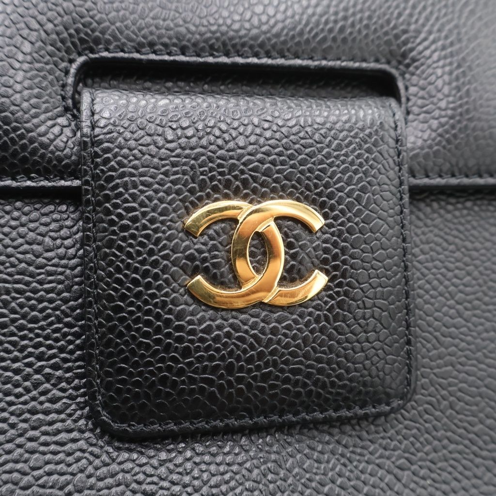 CHANEL (シャネル) ココマーク キャビアスキン レザー ワンショルダーバッグ ゴールド金具 ブラック5番台
