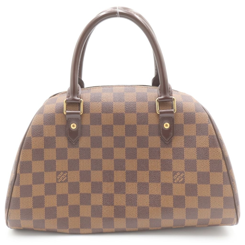 LOUIS VUITTON (ルイヴィトン) ダミエ リベラMM ハンドバッグ ブラウン PVC×レザー N41434 ゴールド金具