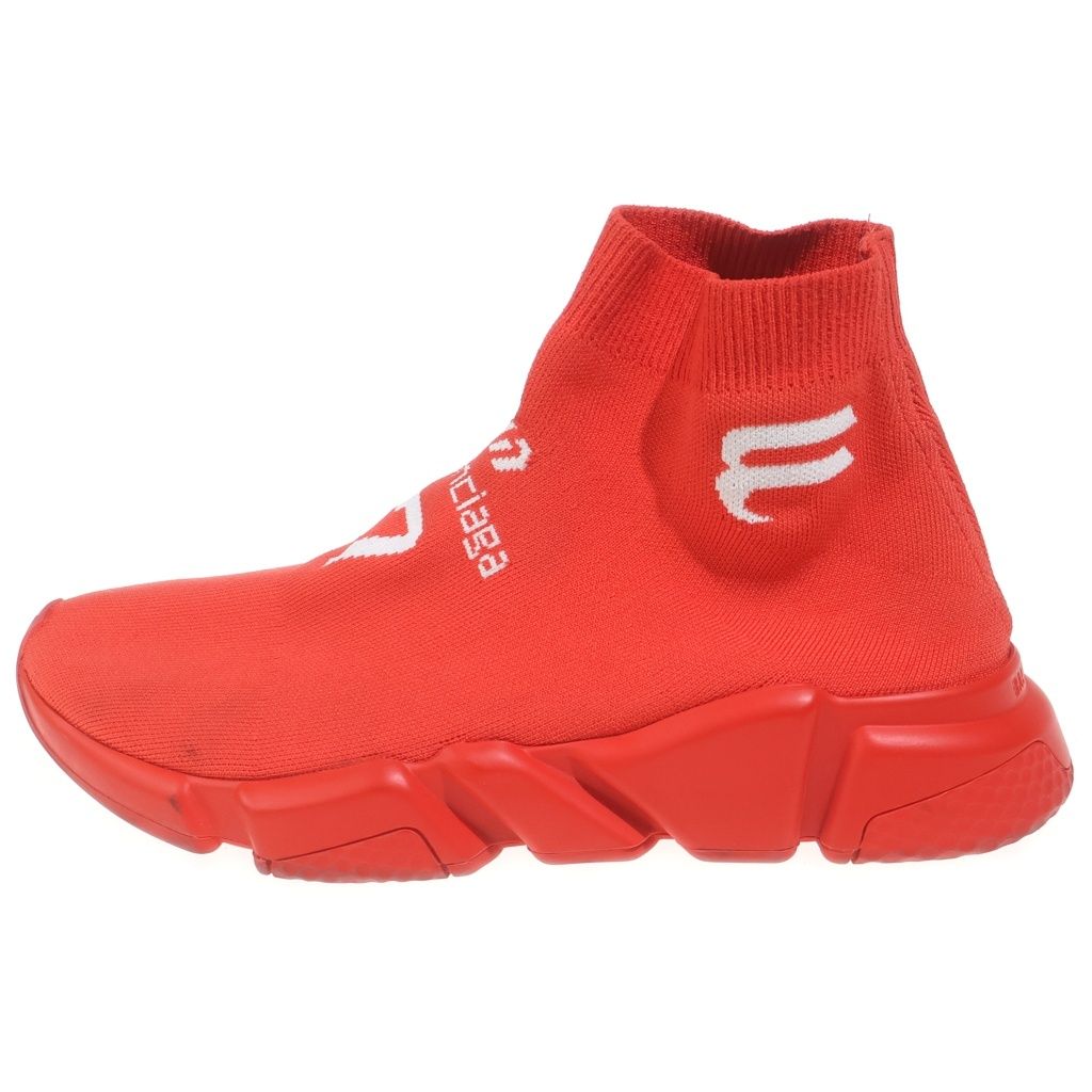 BALENCIAGA (バレンシアガ) Knit Fabric Speed Soccer Runner 645734 ニットファブリック スピードランナー ソックスハイカットスニーカー レッド