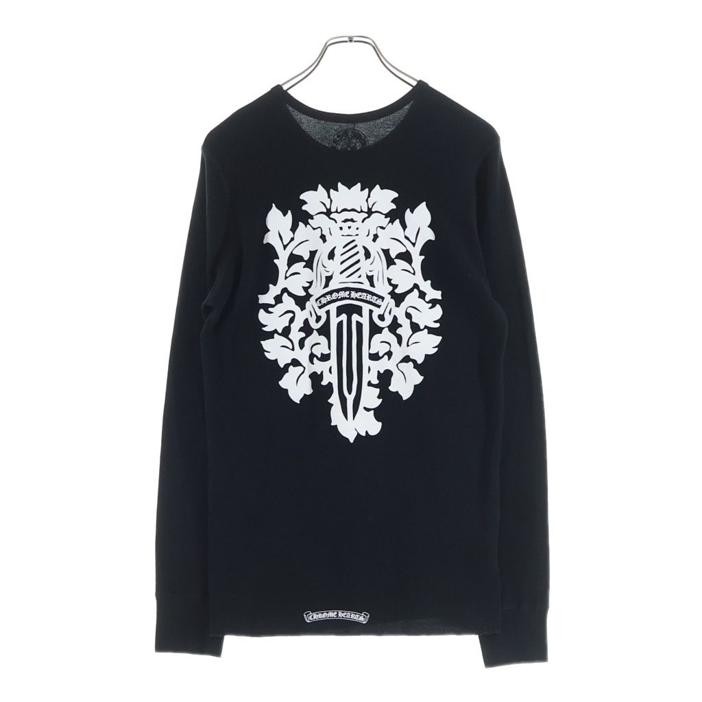 CHROME HEARTS (クロムハーツ) Vine Dagger Print Thermal Long Sleeve Tee ヴァインダガー プリント サーマル ロングスリーブTシャツ ブラック