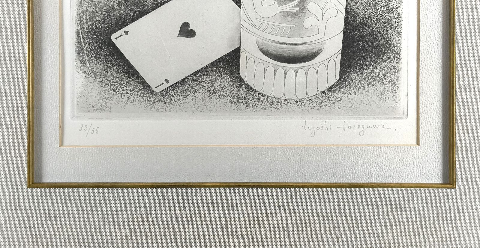 長谷川潔 「薔薇とハートの1（未完成）」 アクアチント 絵画 - メルカリ