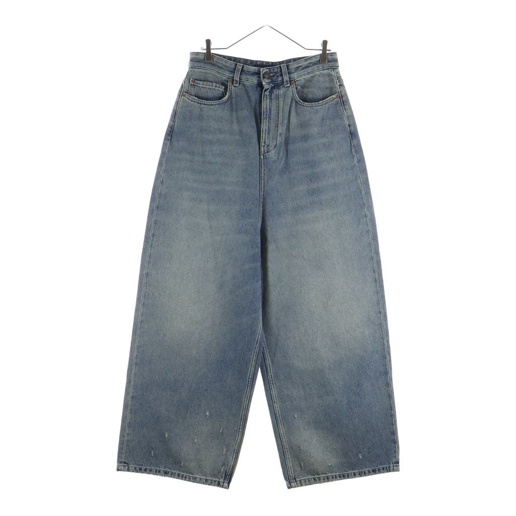 BALENCIAGA (バレンシアガ) Low Crotch Jeans クラッシュ加工ウォッシュドバギーデニムパンツ ジーンズ 706652 TJW95 インディゴ