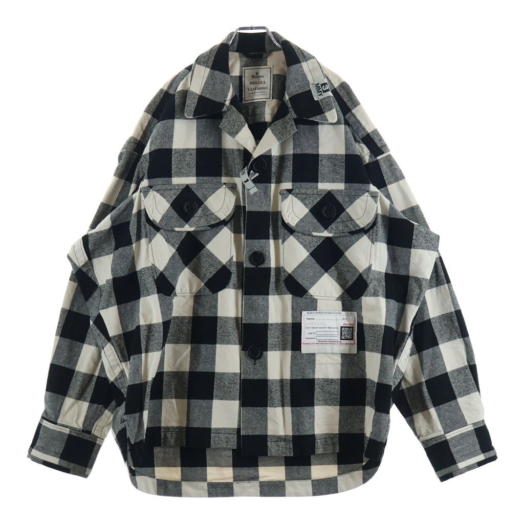 MAISON MIHARAYASUHIRO (メゾンミハラヤスヒロ) Amateur Sewn Like Check Shirt チェック柄 フランネル長袖シャツ ブラック/ホワイト A15SH086