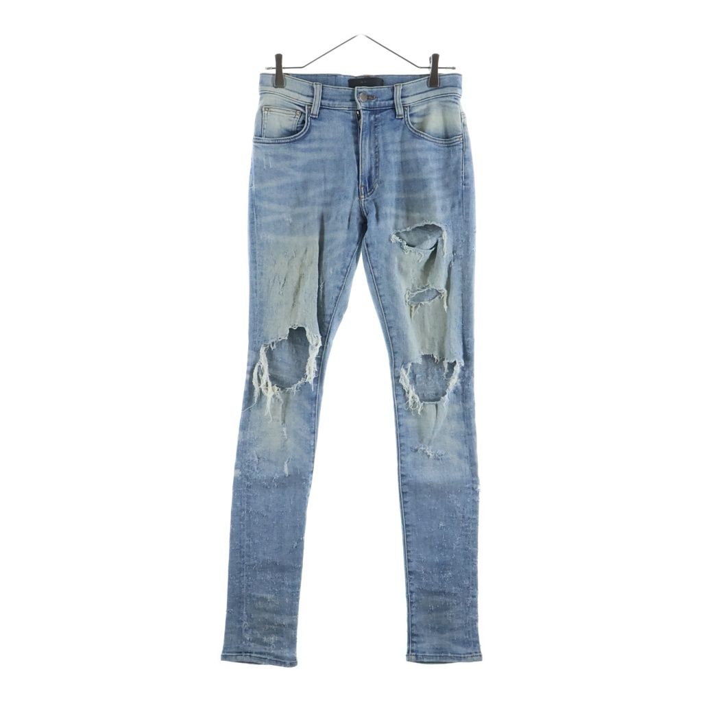 AMIRI (アミリ) ダメージ加工 スキニー デニムパンツ インディゴ