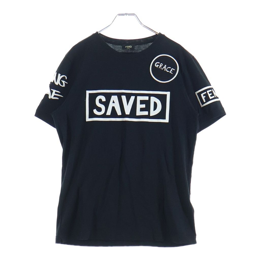FENDI (フェンディ) 18SS ×SOL ソル 半袖Tシャツ カットソー ブラック FY0626 A0WC