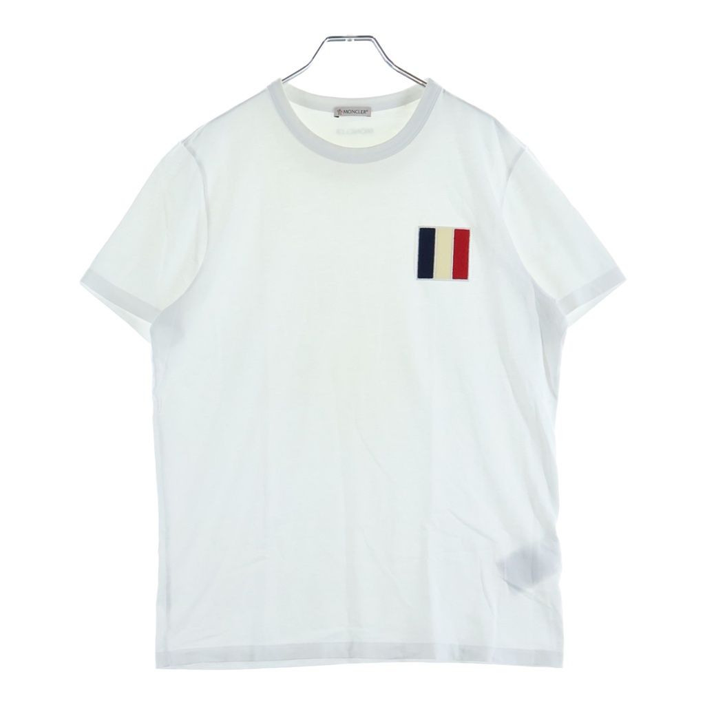 MONCLER (モンクレール) 20SS Maglia T-shirt ロゴワッペンデザイン 半袖Tシャツ カットソー ホワイト F10918C74200 8390T