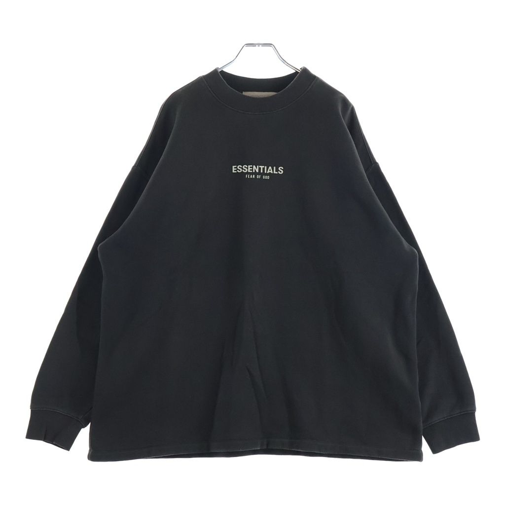 FEAR OF GOD ESSENTIALS (フィアオブゴッド エッセンシャルズ) Felt Logo Sweatshirt フェルトロゴスウェットシャツ クルーネックトレーナー ダークグレー