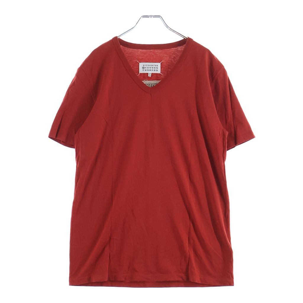Maison Martin Margiela (メゾンマルタンマルジェラ) 18SS Vネック 半袖Tシャツ カットソー レッド S50GC0510 S22533