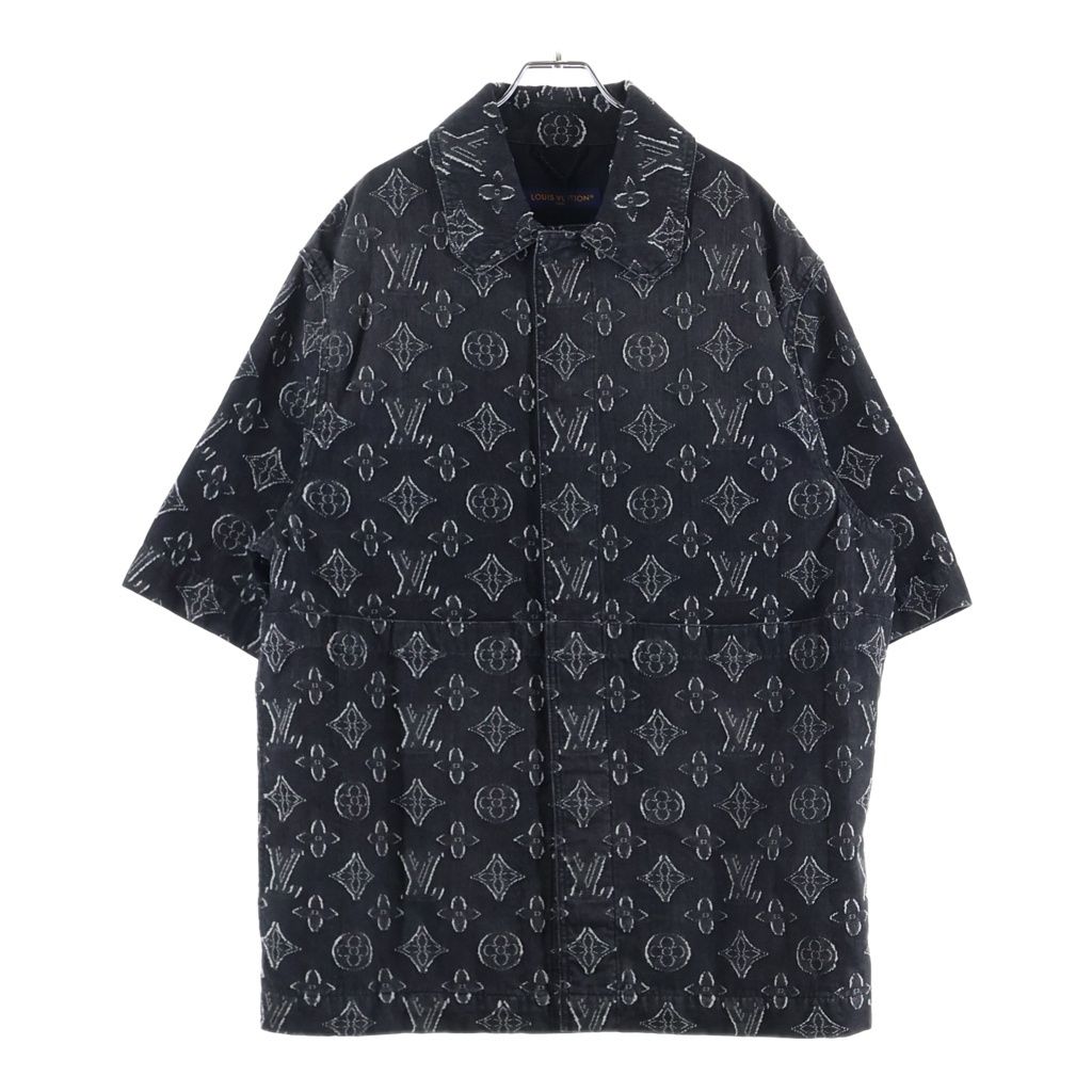 LOUIS VUITTON (ルイヴィトン) 23AW モノグラム 半袖デニムシャツ ブラック RM232 ARS HPS73W