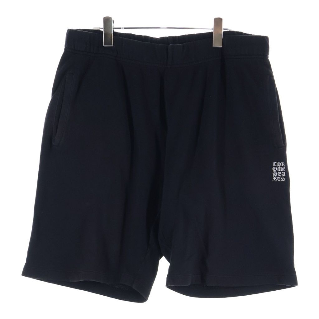 CHROME HEARTS (クロムハーツ) Y NOT VERTICAL LOGO SHORT PANTS ワイノット バーティカルロゴ刺繍 ハーフパンツ ブラック
