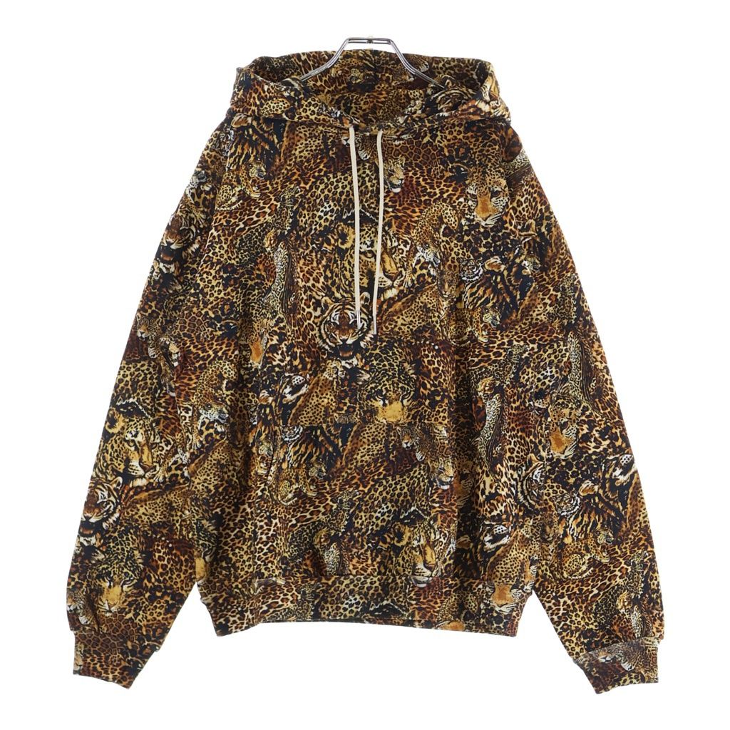 CELINE (セリーヌ) LEOPARD PULLOVER HOODIE 2Y965437S レオパード総柄 プルオーバーパーカー フーディー ブラウン