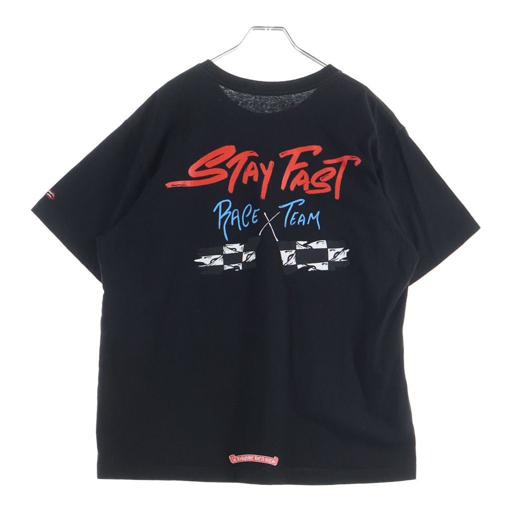 CHROME HEARTS (クロムハーツ) ×MATTY BOY STAYFAST RACE TEAM SWEAT グラフィックプリント 半袖Tシャツカットソー ブラック