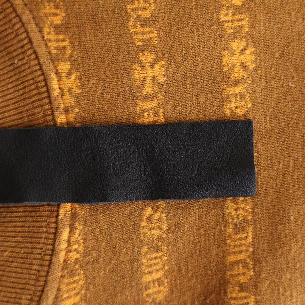 CHROME HEARTS (クロムハーツ) ×MATTY BOY Y NOT Chomper Embroidery Stripe Polo Tee マッティボーイ チョンパー刺繍 ストライプ ポロシャツ オレンジ