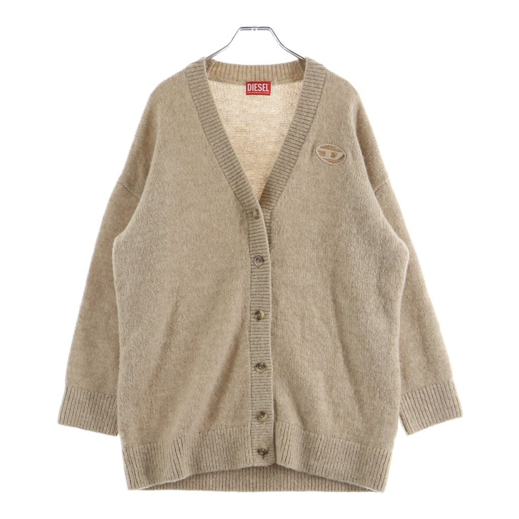 DIESEL (ディーゼル) Oval D logo Wool Cardigan Sweater M-AREELA オーバルDロゴ ウールカーディガン セーター レディース ベージュ 16,898円