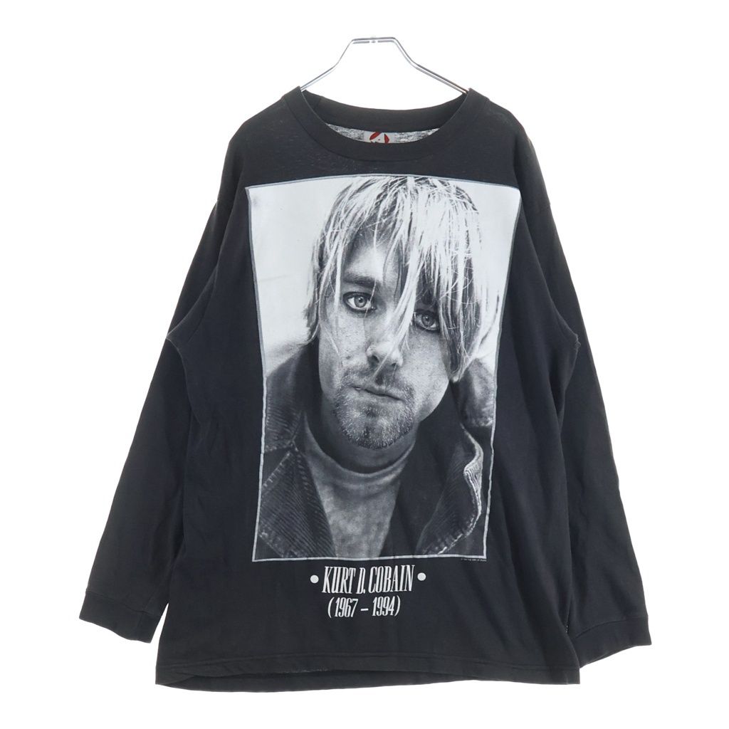 VINTAGE (ヴィンテージ) 90S NIRVANA KURT COBAIN MEMORIAL L/S TEE ヴィンテージ ニルバーナ カートコバーン メモリアル クルーネック カットソー 長袖Tシャツ ブラック