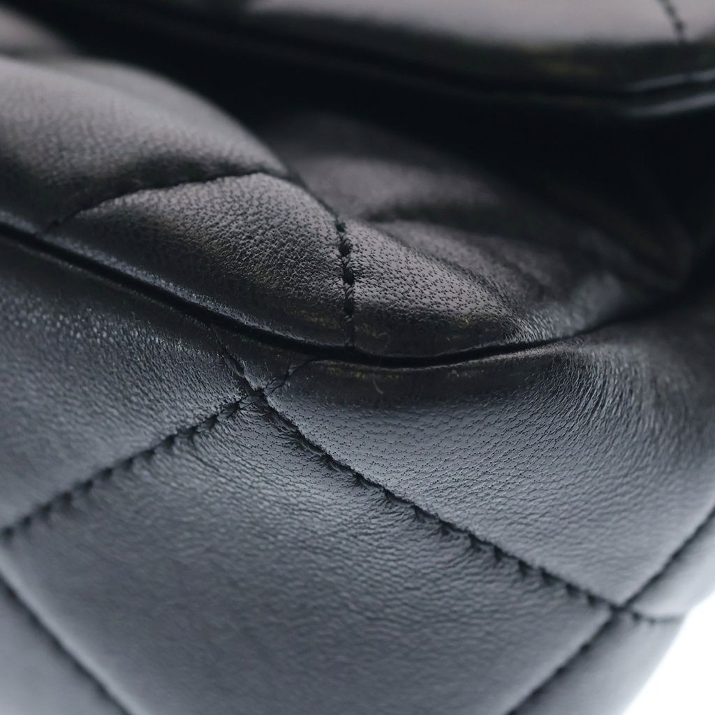 CHANEL (シャネル) マトラッセ ハートロック チェーンショルダーバッグ ラムスキン ゴールド金具 ブラック プレート AS3979